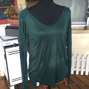 Free People lace detail long sleeve shirt